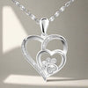 Sterling Silver Paw & Heart Necklace with Zirconia
